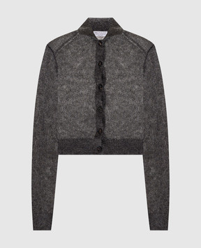 Brunello Cucinelli Gray wool cardigan with lurex MBG775516P