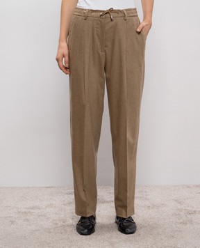 MooRER Beige wool and cashmere pants ANTONIA ANTONIAFSR
