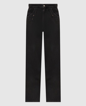 Maison Margiela MM6 Black jeans with logo patch SH0LA0040M30064