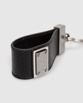 Dolce&Gabbana Black leather keychain with logo BP1371AG219