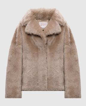 Babe Pay Pls Beige cropped sheepskin coat 2331CASHMERE