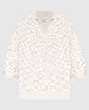Peserico White openwork pullover with sequins A99031F129234R