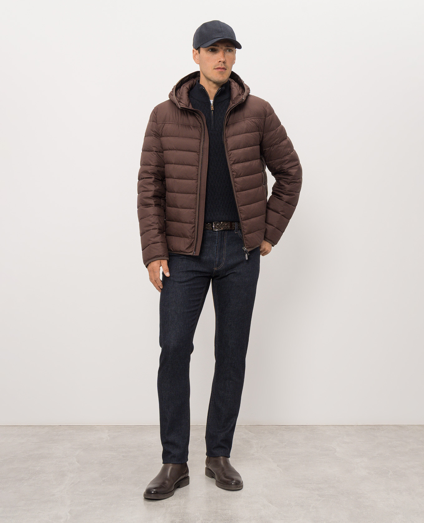 Brown down jacket with hood Be Florence 2