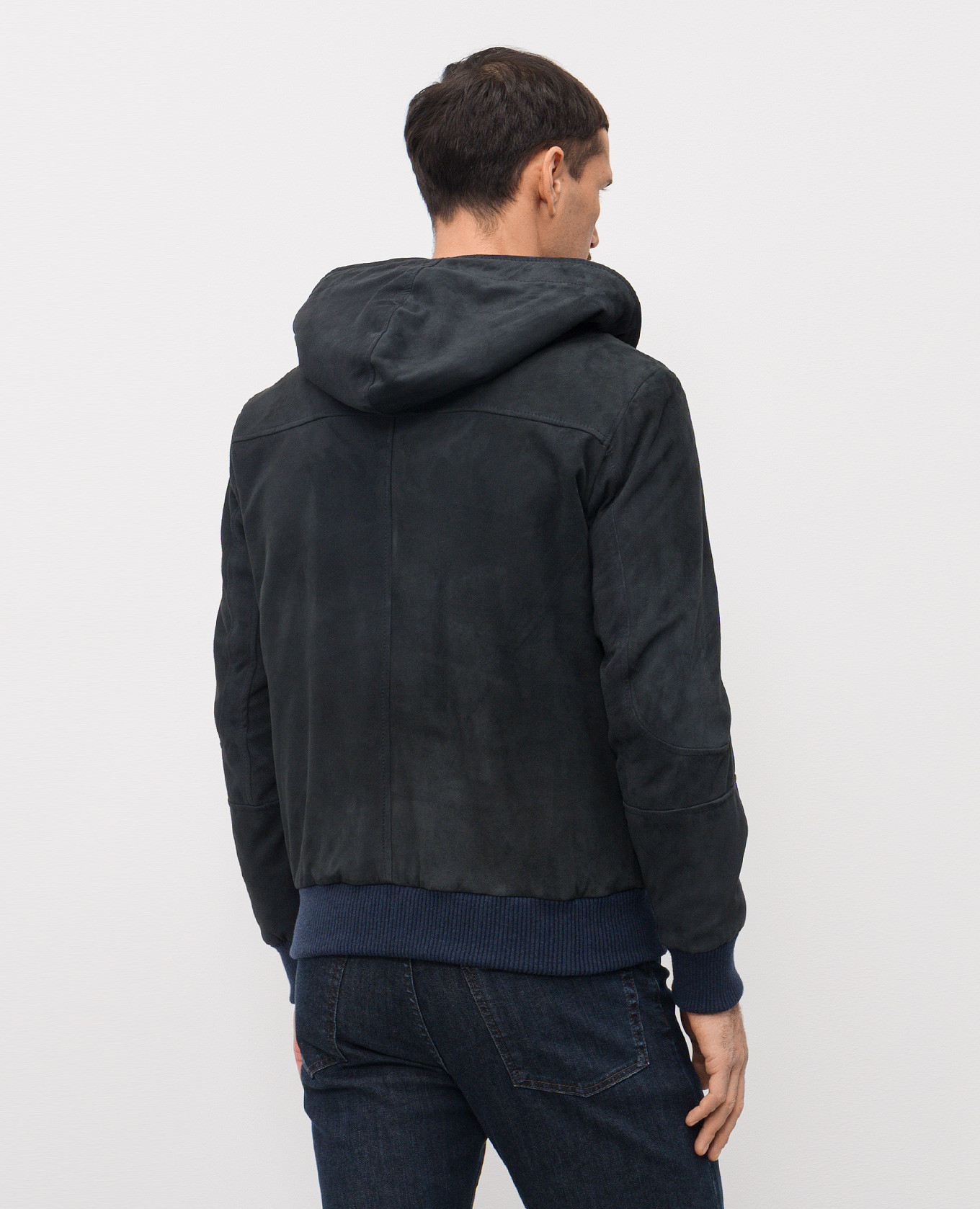 Blue suede jacket with hood Cashmere&Whiskey 4