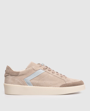 Canali Beige suede sneakers with logo RB01269491214