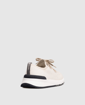Brunello Cucinelli Beige sneakers with textured logo MZUKISO250