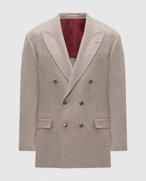 Brunello Cucinelli Gray double-breasted wool jacket M038P8BPC2