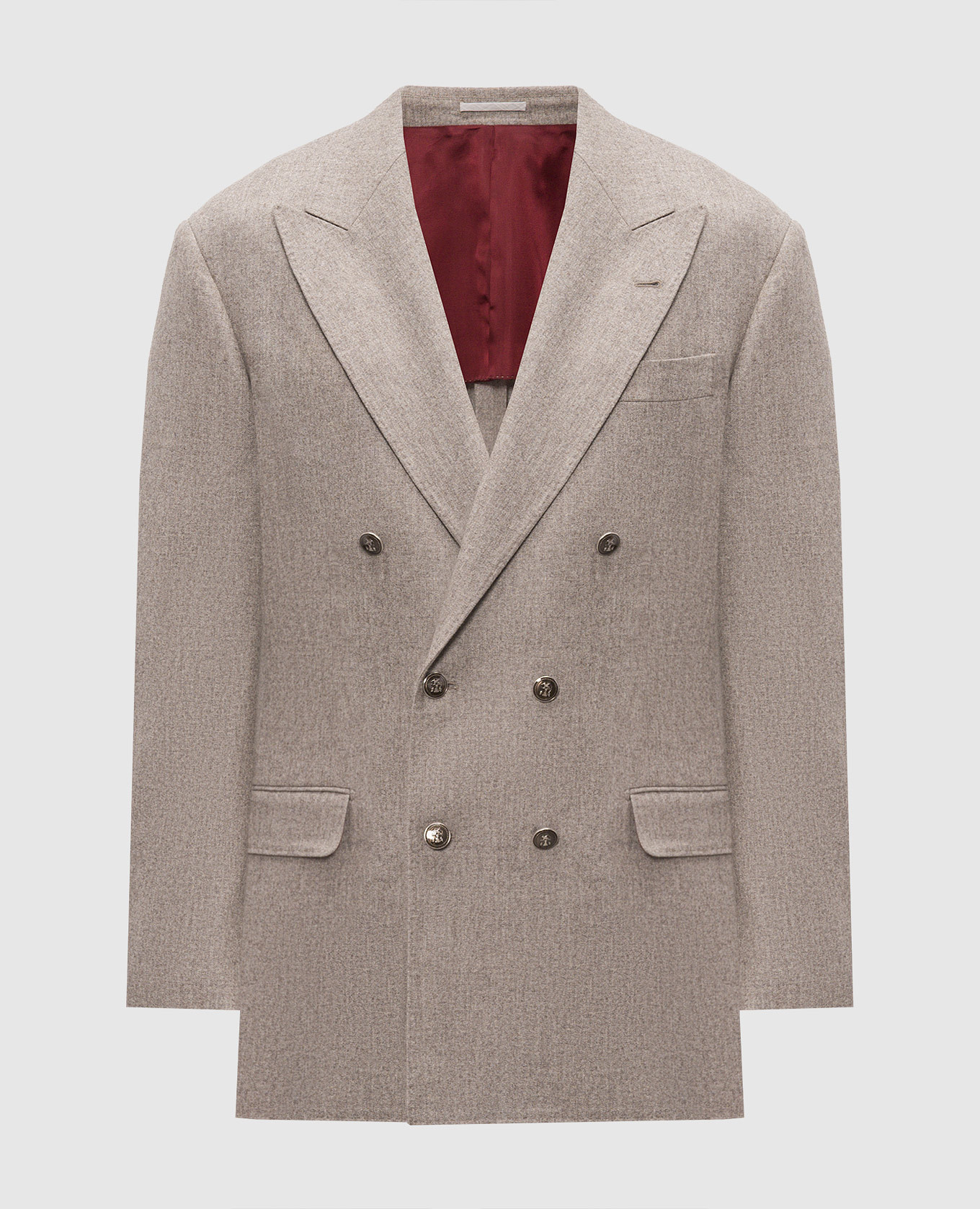Gray double-breasted wool jacket