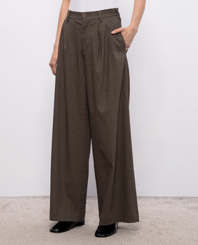 UMA WANG Paella Khaki Linen Pants UW3018