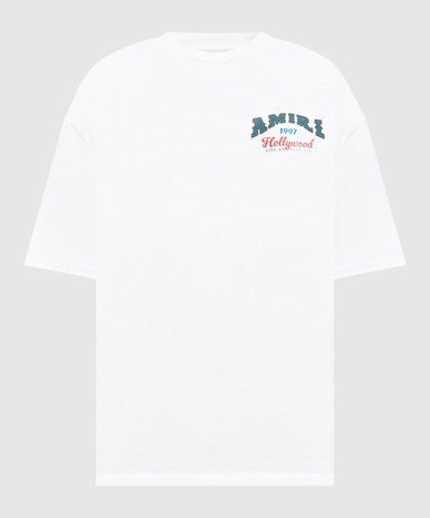 White T-shirt with Hollywood print