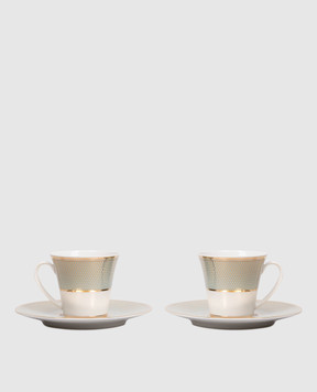 Stefano Ricci Set of porcelain tea cups and saucers OTT002OCEAN4pz