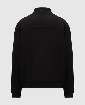 Stefano Ricci Black cashmere jacket with metal logo MZJ6300161C0001T