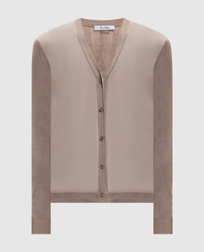 Max Mara NINFEE beige silk and cashmere cardigan MXMNINFEE