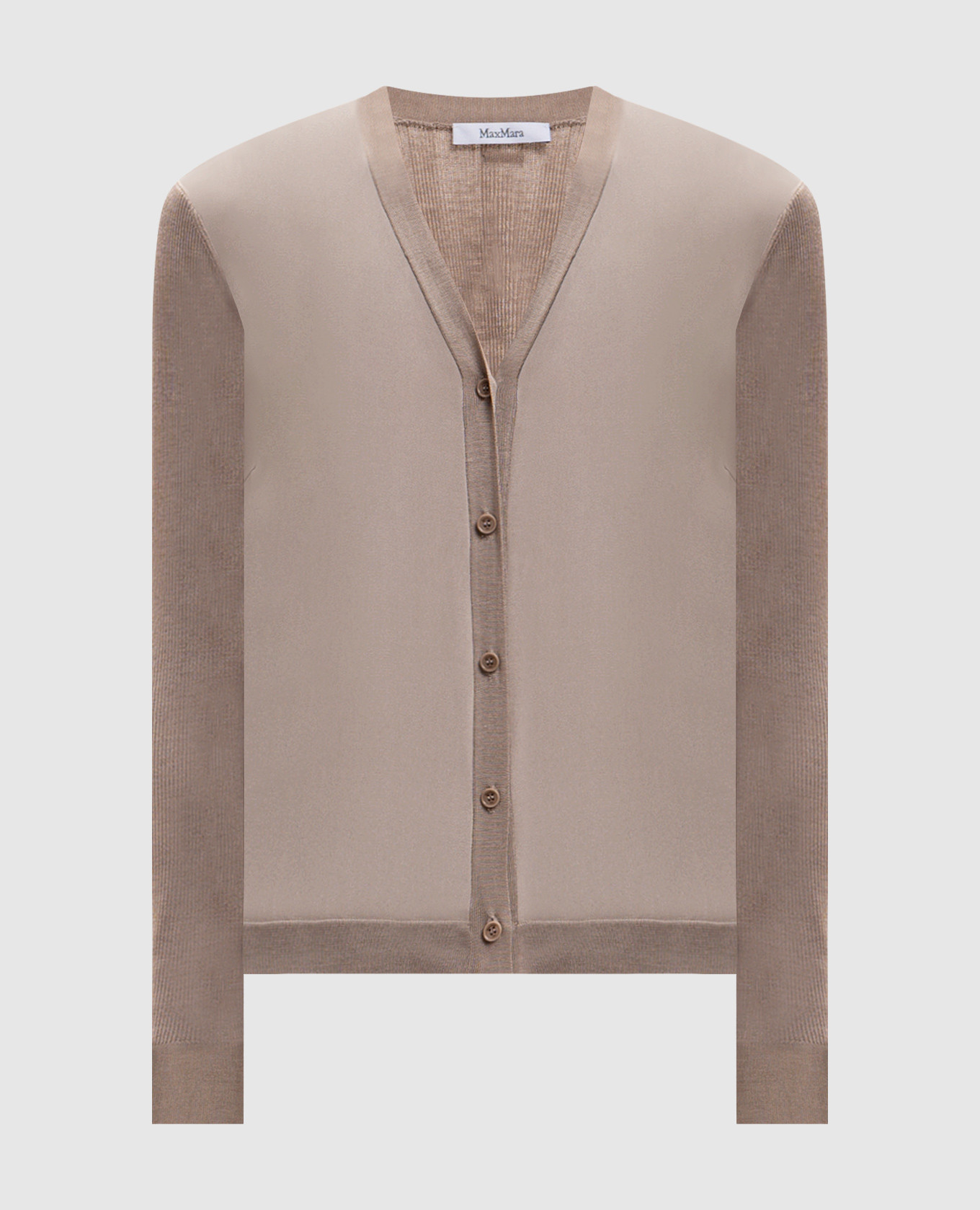NINFEE beige silk and cashmere cardigan
