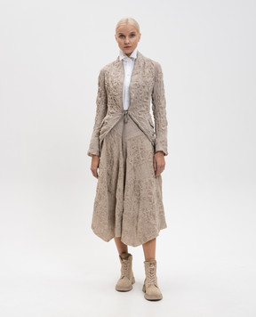 Marc Le Bihan Beige wool midi skirt 2547