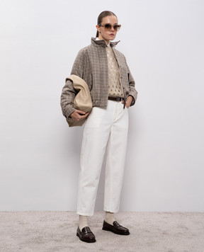 Brunello Cucinelli Beige checked wool jacket MG5237693P