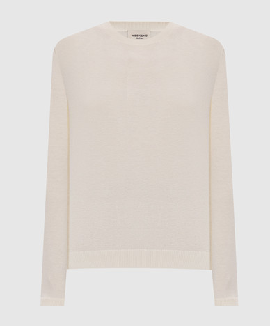 SICILIA ivory sweater with silk and wool