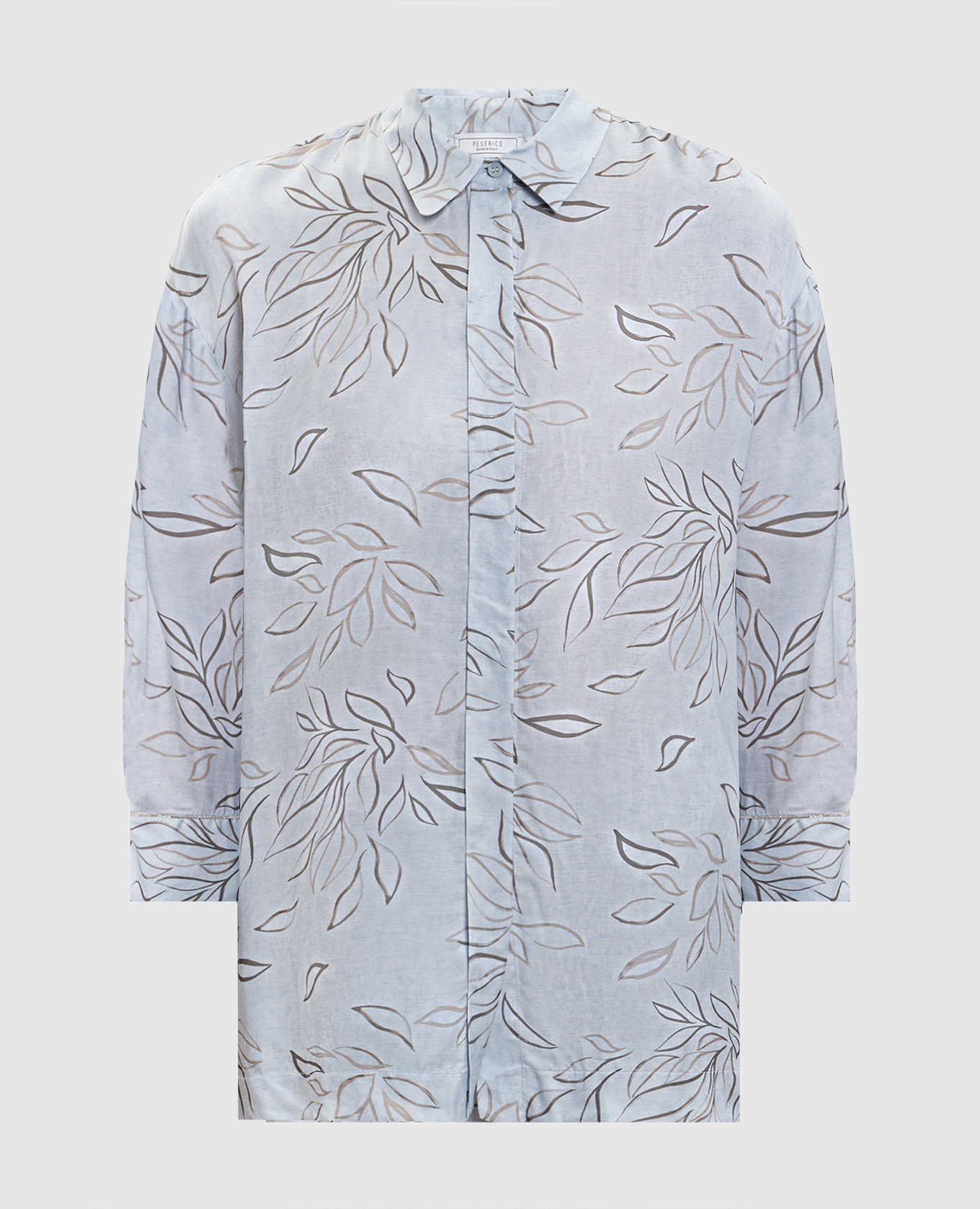 

Blue printed blouse with monil chain Peserico, Light blue