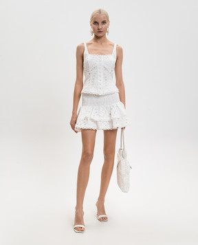 Charo Ruiz Nerissa white mini skirt with ruffles 263401