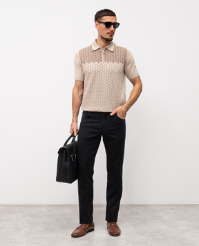 Stefano Ricci Beige polo with silk K818109P31F26175