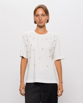 Twinset Ivory T-shirt with crystals 262AT2220