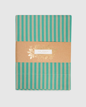 Pip Studio Green Stripes tablecloth with logo 51035071