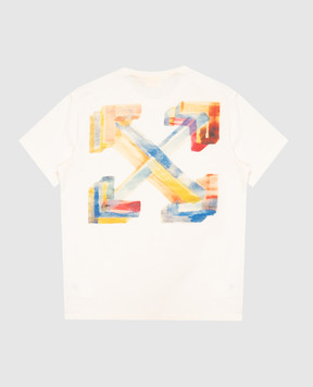 Off-White Children's ivory T-shirt with Arrow Watercolor print 44BAA002F26J00A