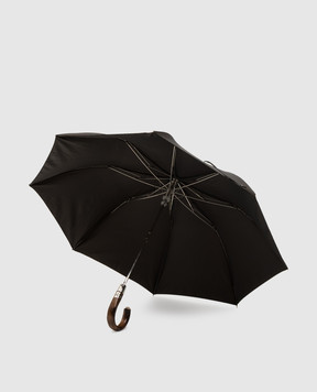 Pasotti Brown striped folding umbrella OMITUO64SRASO67683TOP