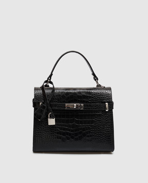 Gianni Notaro Black crocodile-embossed Ada leather bag 099COCCONICEL