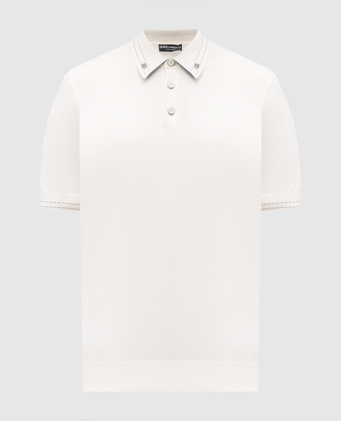 

White silk polo shirt with logo Dolce&Gabbana