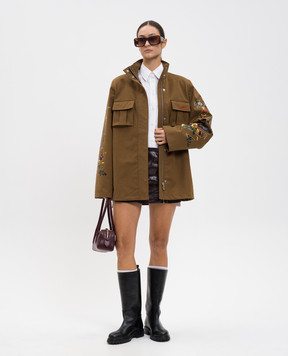 Off-White Khaki printed jacket 2EL013F25FAB001