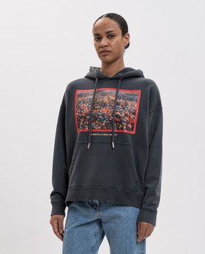 Off-White Flowers Field gray hoodie 2FE00447T
