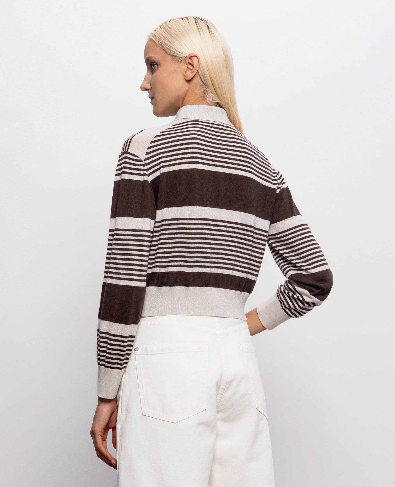 Striped cashmere and silk cardigan Brunello Cucinelli 4