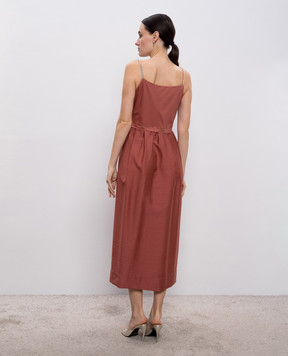 Peserico Red midi dress with chain A025101979A