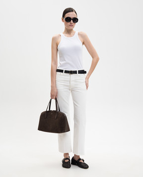 Toteme White flared jeans with logo patch 262WRB0367FB0083