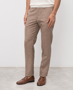 Stefano Ricci Brown wool, silk and linen trousers M1T610002BWKL07U