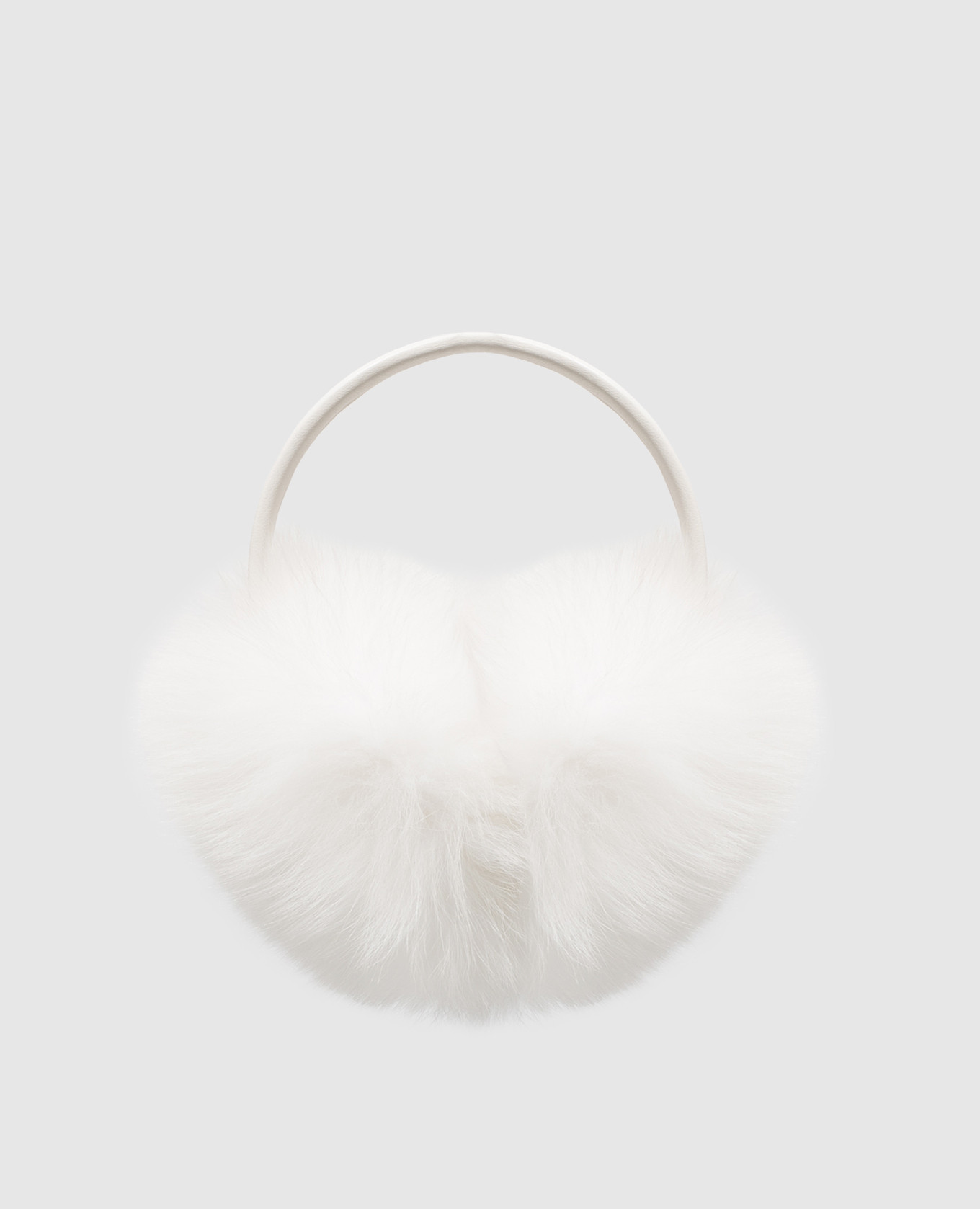 White fox fur headphones