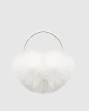 Yves Salomon White fox fur headphones 23WAA124XXRDXX