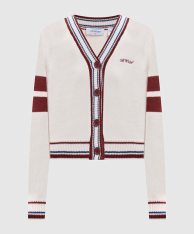 Ivory cardigan with wool