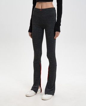 Off-White Grey melange leggings with logo OWCD02CF25JER001