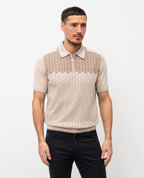 Stefano Ricci Beige polo with silk K818109P31F26175