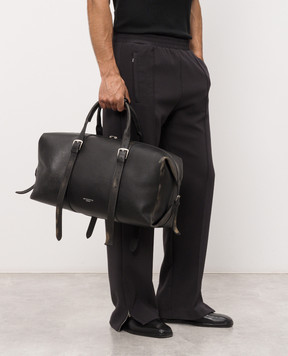 Ann Demeulemeester Terra black leather travel bag with vintage effect B0014184LT192