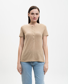 Solotre Beige linen t-shirt M1AB0132