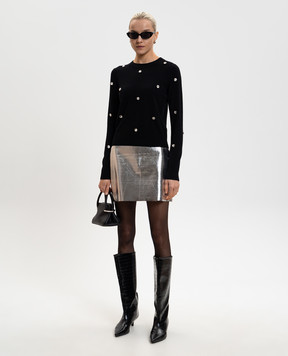 Max & Co Black wool sweater with crystals MCOPATTINO