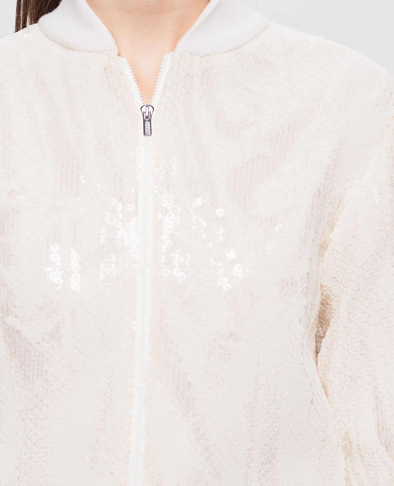 Ivory sequin bomber jacket Peserico 4