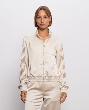 Off-White Beige sports jacket with lace 2FB00651T