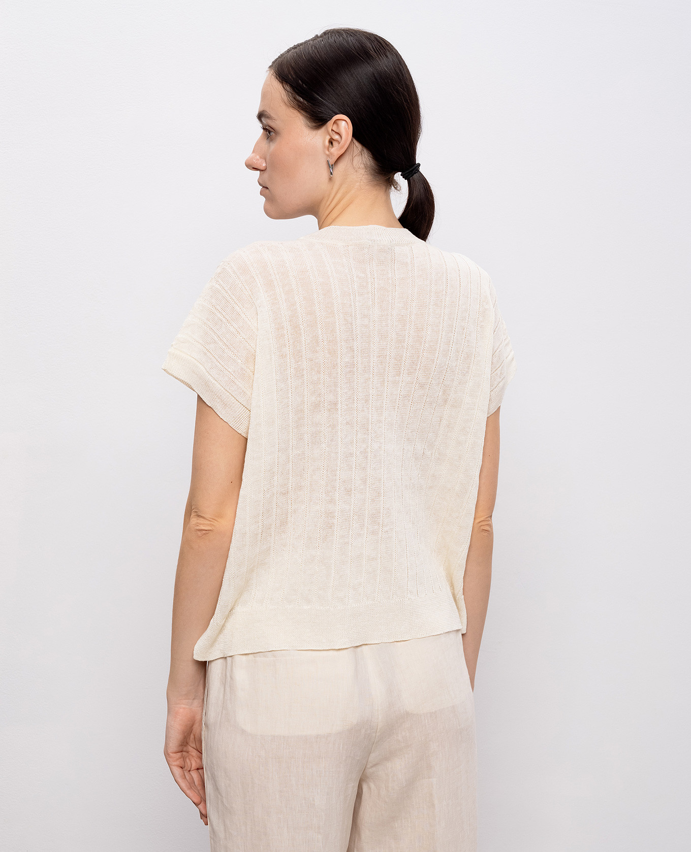 Beige top with linen Peserico 4