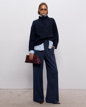 Brunello Cucinelli Blue pants with wool MP542P9002