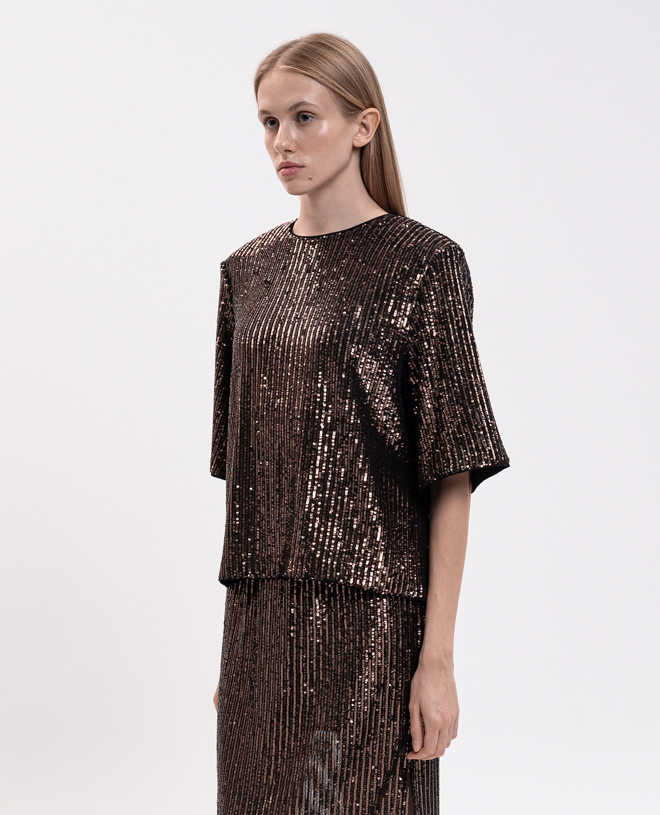 Brown sequined blouse Twinset 3
