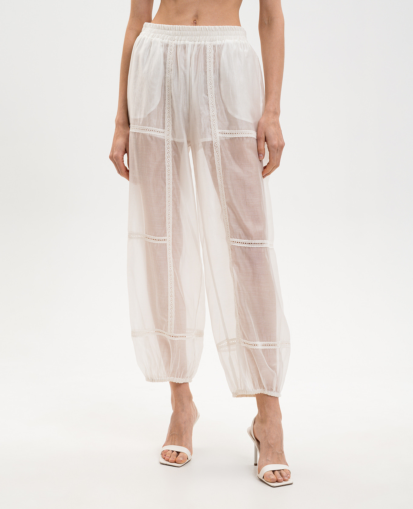White joggers with lace Twinset 3